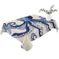 thumbnail image 2 of Navy Blue Octopus Coastal Table Cloth Waterproof Tablecloths, Nautical Summer Beach Rustic Tablecloth Dining Table Cover for Kitchen Party Tabletop Outdoor, Rectangle Tablecloth 52x70 Inch, 2 of 9
