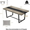 71" 6ft Large Dinner Table for 6 8 Seat Dining Room Table, Rectangular