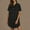 Black, variant on Women's Summer Casual T-shirt Dresses Short Sleeve Boho Beach Dress Summer Button Up Shir Cotton and Linen Mini Dress Shirt Dress