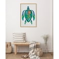 thumbnail image 5 of Kate and Laurel Sylvie MCM Sea Turtle Framed Canvas Wall Art by Rachel Lee of My Dream Wall, 23x33 Natural, Mid-Century Modern Colorful Patterened Ocean Animal Art for Wall, 5 of 6
