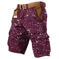 thumbnail image 3 of Graffiti Style Cargo Shorts For Men With Side Pockets And Adjustable Waistband Showcasing Streetwear Aesthetic Wine XL, 3 of 5