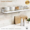 thumbnail image 3 of 24 Inch Bathroom Floating Shelves for Wall Set of 3, Gold Bathroom Shelves Over Toilet Wall Mounted with Rail, Decorative Hanging Shelf for Bedroom Office Living Room Decor (White and Gold), 3 of 7