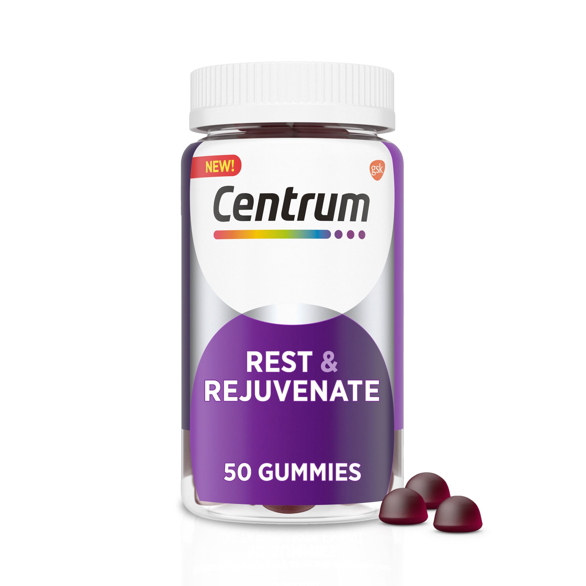 Centrum Rest & Rejuvenate, Melatonin Gummies with Collagen - 50 Adult Gummies