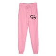thumbnail image 2 of WJHWSX Sweatpants Women,Wide Leg Sweatpants Women,Women's Joggers,Soft,Stretch Fabric,Printed,Polyester,Pink,S(US:4), 2 of 4