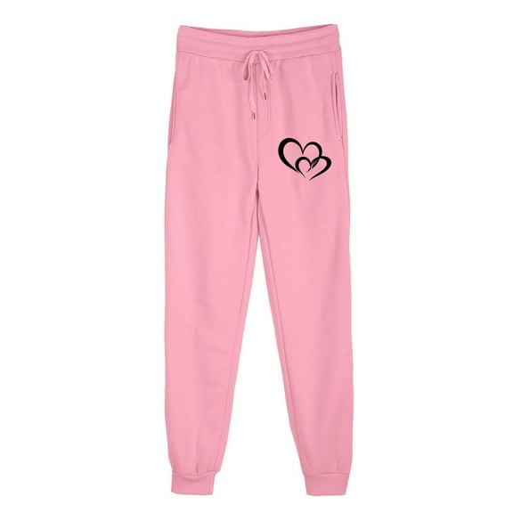 KeShDi Winter Cotton Sweatpants Women Women Casual Trousers and Trousers Plus Velvet Running Fitness Sports Pants Pink S