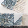 thumbnail image 6 of Blue Coral Coastal Kitchen Runner Rug 2'x4', Ocean Nautical Seaside Beach Washable Rug with Tassels, Non Slip Woven Cotton Bathroom Rugs Hallway Carpet for Foyer Bedroom Entry Back Door Decor, 6 of 9