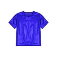 thumbnail image 3 of Jizyo Kids Boys Girls Shiny Metallic T-Shirts Short Sleeves Sparkly Tee Tops for Hip Hop Jazz Disco Royal Blue 130, 3 of 7