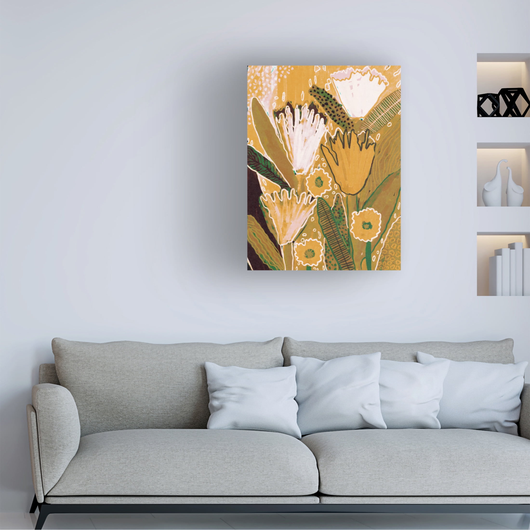 Trademark Fine Art Alisa Galitsyna  Magic Wildflowers / Yellow a Green Canvas Wall Art