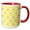 Red/White, variant on 3drose, Yellow and Grey Ikat Diamond Pattern, 15oz Two-tone Red Mug