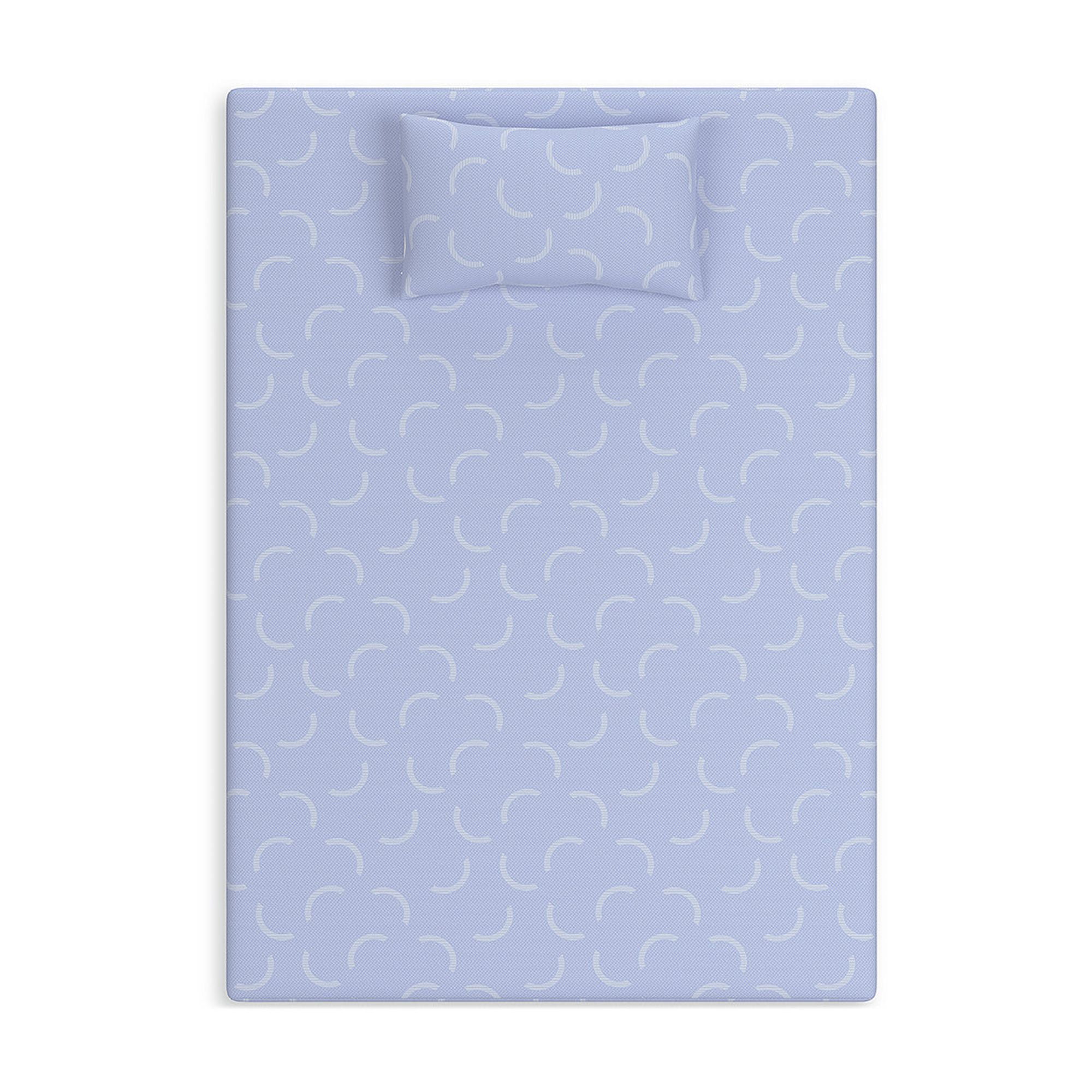 Signature Design by Ashley Twin Size iKidz 7 Inch Firm Memory Foam Mattress with Stretch Knit Cover & Pillow Included, Blue Ocean