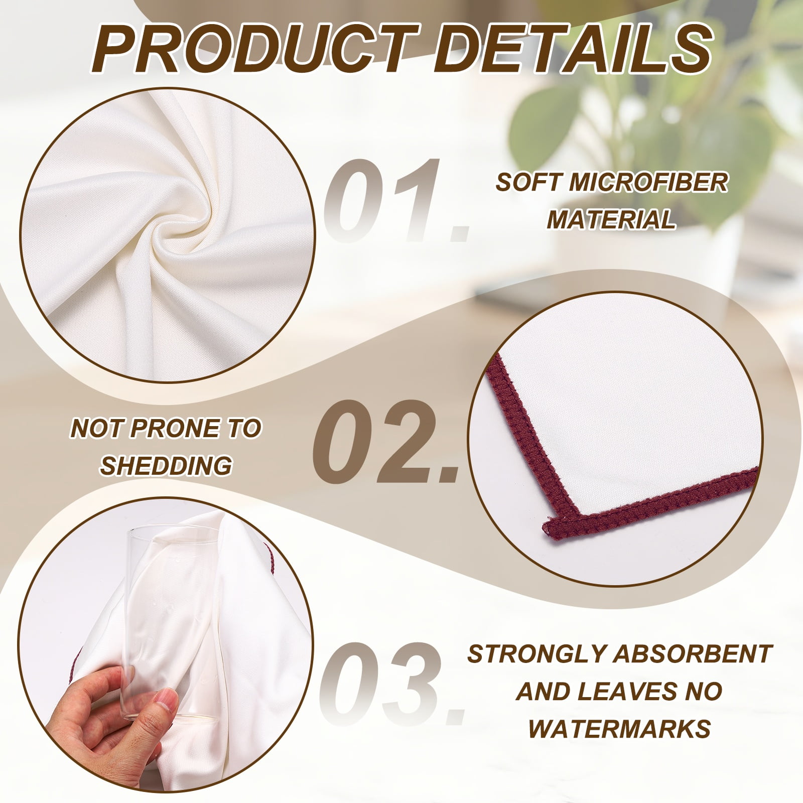 Uxcell 4Pcs Glass Polishing Cloth, 23.6x15.7" Microfiber Cleaning Cloths Lint & Streak Free Quickly Drying Towels for Glassware, Cars, Glasses, Phone Screens, Sunglasses, Red & White