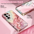 thumbnail image 6 of CASEFIV for Samsung Galaxy S26 Ultra Case,Marble Pattern Design Slim Rugged Shockproof Protective Anti-Scratch Phone Cover for Women Men Girls,Rose Gold Marble, 6 of 7