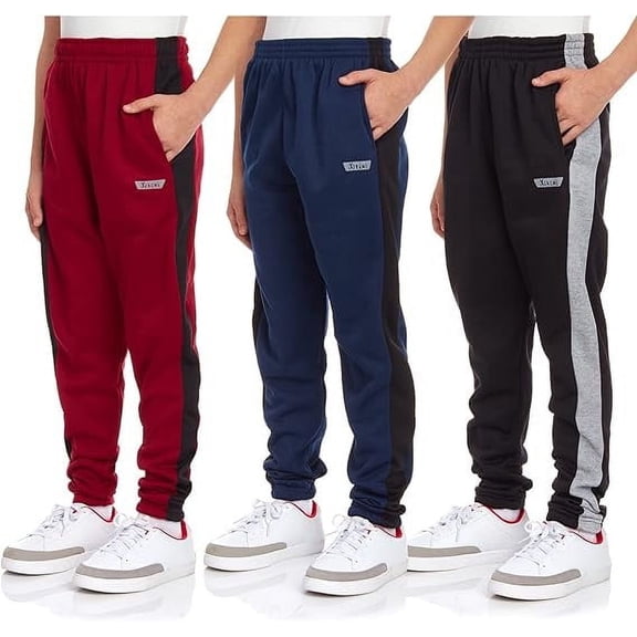 iXtreme Boys' Sweatpants - 3 Pack Cozy Fleece Jogger Pants (Size: 8-18)