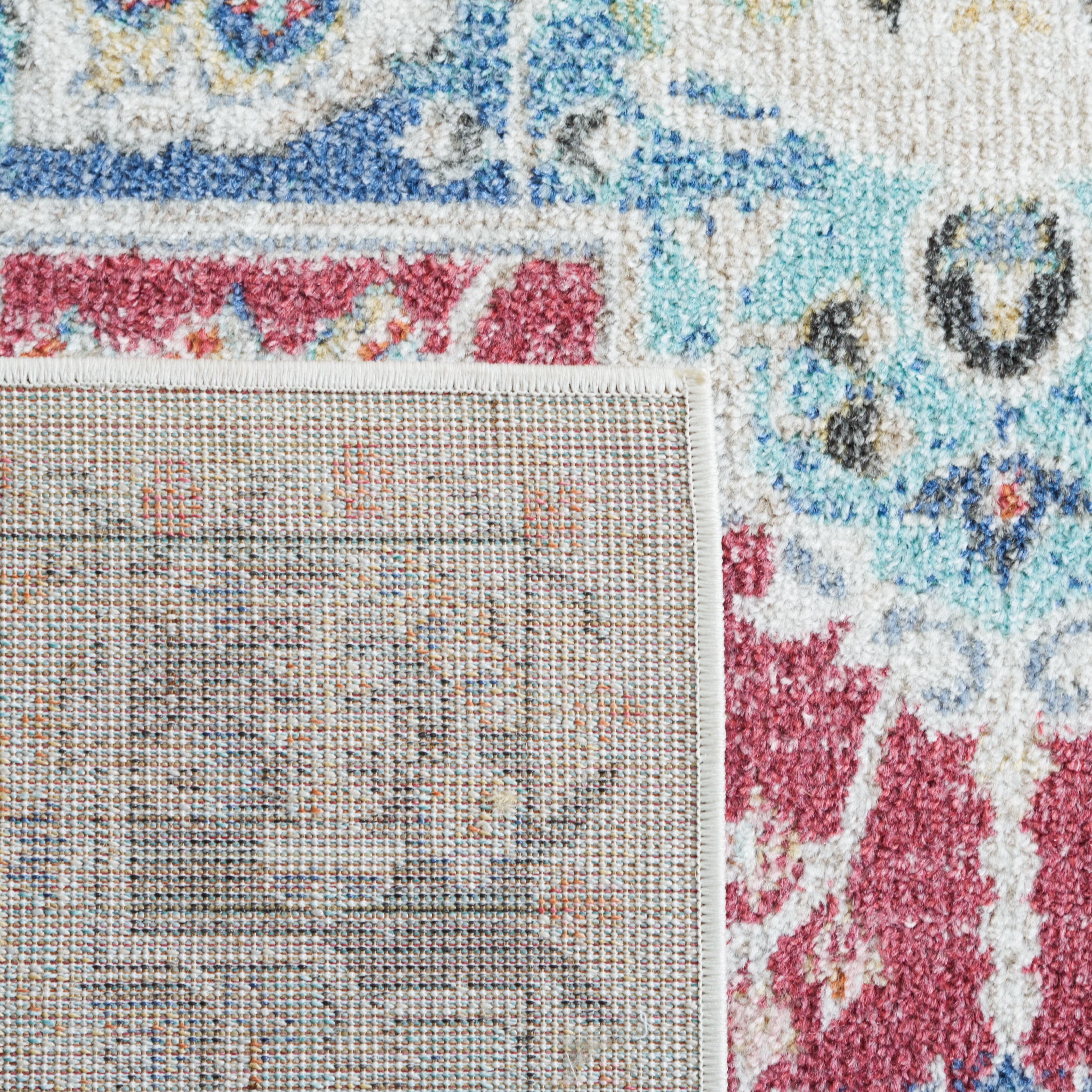 SAFAVIEH Phoenix Beulah Abstract Area Rug, Red/Ivory, 6'7" x 6'7" Square