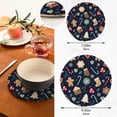 thumbnail image 3 of SKYSONIC 2Pcs Trivet Pot Holder, Christmas Gingerbread Cookies Candy Round Woven Potholders Set Cotton Braided Hot Pads Coasters Table Mats for Cooking and Baking, 3 of 7