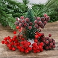 thumbnail image 2 of MODANU 200Pcs Artificial Berry Stems Frosted Holly, 5.1inch Fake Mini Berry Flower Fruit for Christmas Tree Decor Wreath DIY Wedding Party Favor(Dark Red), 2 of 8