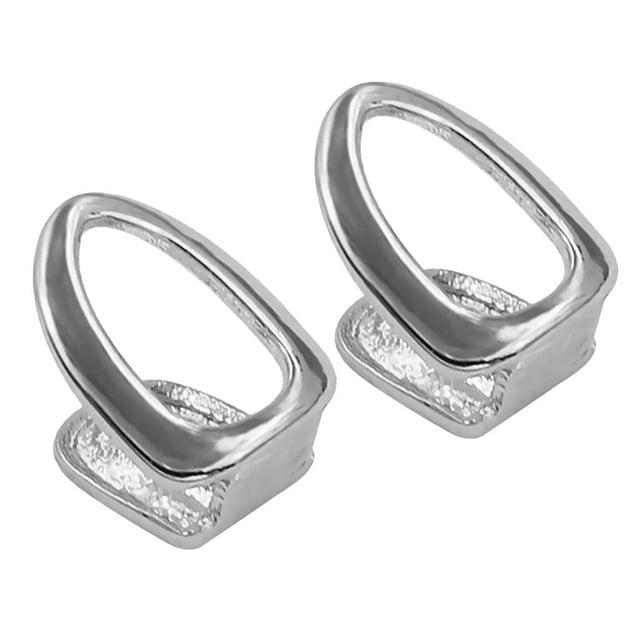 2pcs 18K Gold Dientes inferiores / superiores Una sola cara abierta Parrillas de Plata Zulema Tapas de parrillas para dientes bucales