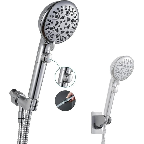 Handheld Shower  with  Off  8-Mode High  Showerhead with 79  Extra-long Stainless  Hose and Bracket  Extra Low-Reach  Wall Mount for ,...