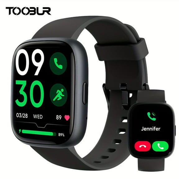 Fanruina Smart Watch for Men/Women - 1.83" Fitness Tracker, Call Function, Sleep Tracker. Built-in Alexa, Find My Phone, 100  Sport Modes, Notifications. Android/iOS Compatible, Black