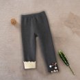 thumbnail image 4 of Odeerbi Kids Girls Fleece Lined Leggings Winter Warm Fleece Leggings Elastic Cotton Pants Gray 7-8 Years, 4 of 9