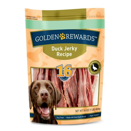 Golden Rewards Jerky Recipe Dog Treats, Duck, 16 (Best Treats For Greyhounds)