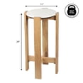 thumbnail image 4 of JONATHAN Y Elena 24" Minimalist Structured Wood Drink Table and Decorative End Table with White Marble Round Top, Natural, END3003A, 4 of 5