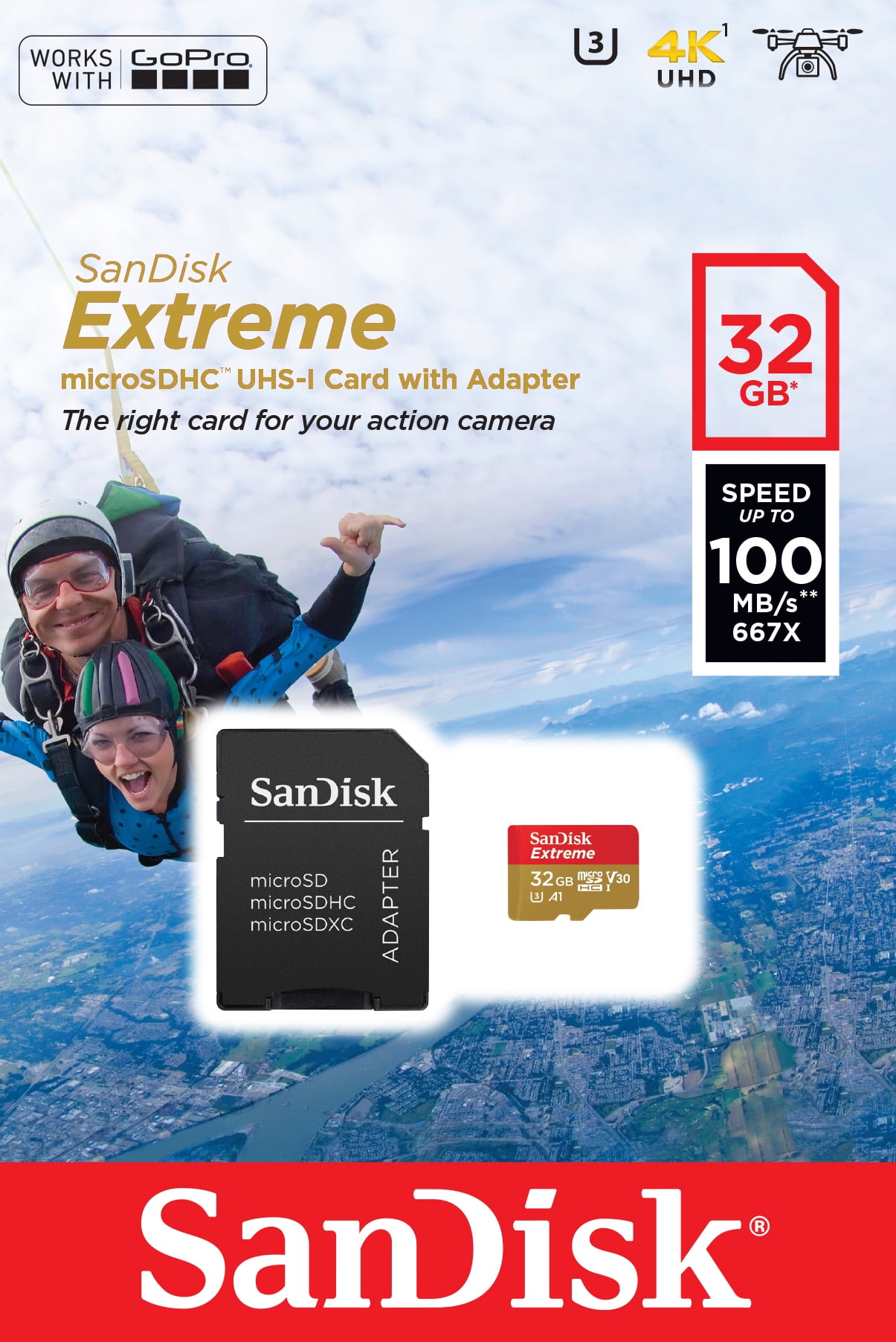 SanDisk 64 Go Extreme carte microSDXC pour caméras embarquées et