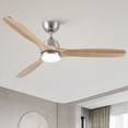 thumbnail image 3 of Wellspeed 52 in. Solid Wood Ceiling Fan with Dimmable Light and Remote Control, 6 Speeds Reversible DC Motor, for Indoor, Brushed Nickel, 3 of 10