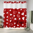 thumbnail image 6 of No Hook Shower Curtain with Built-in Rings - Red Valentine's Day Washable Waterproof Fabric Bathroom Curtains for Hotel,Rentals, 66 X 72 Inch Long , Valentines Love Heart, 6 of 9