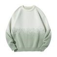 thumbnail image 2 of RYDCOT Men’s Gradient Knit Sweater – Loose Fit, Soft Wool Blend, Warm & Stylish for Fall Winter White, 2 of 5
