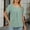 Green, variant on Solid Color Pleated Womens Basic Shirts Short Sleeve Casual Crew Neck T-Shirts Flutter Soft Loose Tees Womens Tops