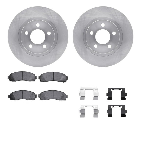 Dynamic Friction Company Front Brake Rotors with Heavy Duty Brake Pads includes Hardware 6212-99482