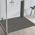 thumbnail image 6 of PVC Large Shower Mat, 35.4 × 24 Inch Non Suction Cup Non Slip Shower Floor Mat, Easy to Cut & Curlable Stand Up Shower Stall Mat, Heavy Duty Bath Shower Mats for Inside Shower, 6 of 14