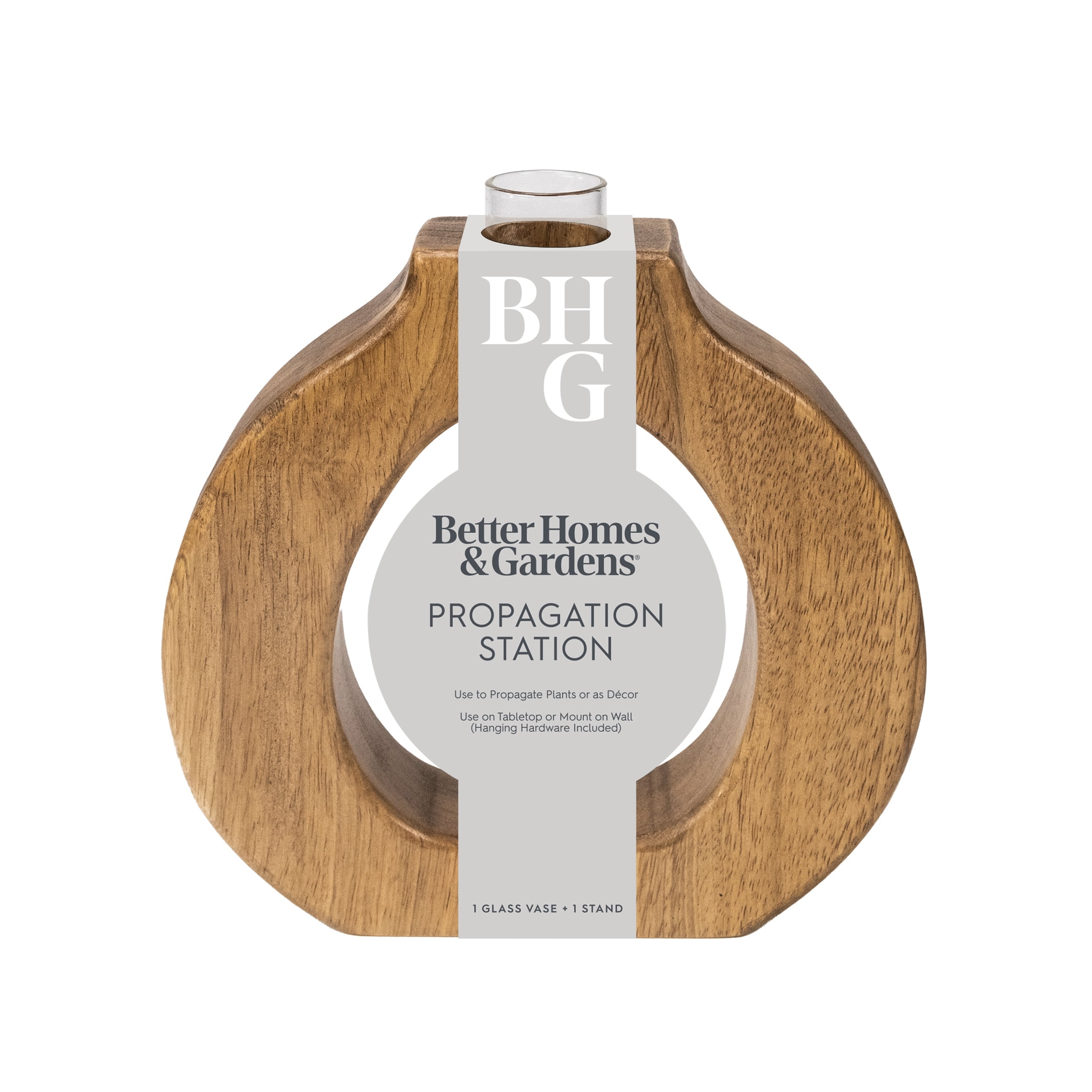 Better Homes & Gardens Wood and Glass Round Plant Propagation Station