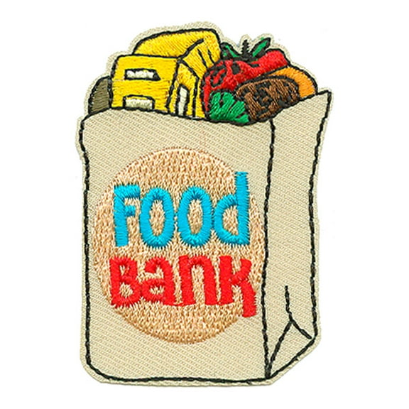 12 pieces 2" Custom Activity Scouts Applique Fun Patches - Food Bank Patch 1