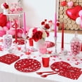 thumbnail image 5 of 96 Pieces Valentine’s Day Tableware Set – Red and White Disposable Plates, Napkins, and Forks with Heart and Love Designs for Valentine’s Parties Romantic Celebrations – Serves 24 Guests, 5 of 7
