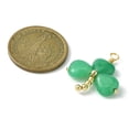 thumbnail image 3 of 2pc Saint Patrick's Day Natural Malaysia Jade Dyed Shamrock Pendants Clover Charms with Golden Plated Brass Findings 29~29.5x25~26x5~5.5mm Hole: 3.2~3.8mm, 3 of 3