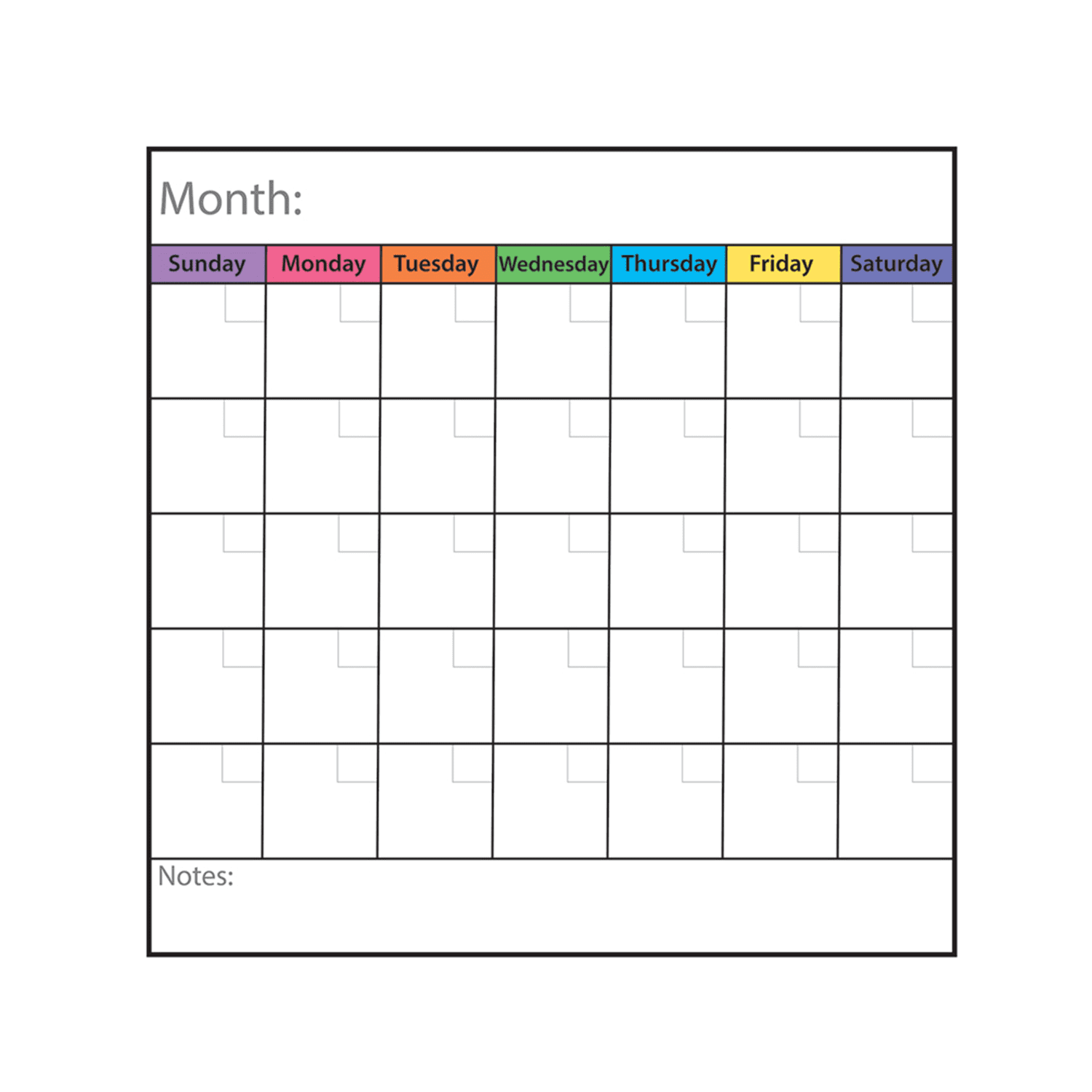 Static Cling Calendar