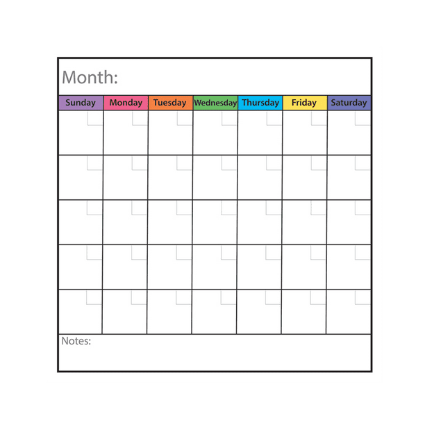 Static Cling Calendar