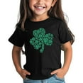 thumbnail image 2 of MIXUE Toddler Girls Tops & T-Shirts St. Patrick Day Cute Graphic Kids Round Neck Short Sleeve Comfortable Pullover Tshirts Holiday Wear,Black,3-4 Years, 2 of 5