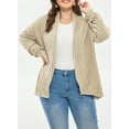 thumbnail image 4 of DOKOTOO Plus Size Cardigan for Womens Long Sleeve Casual Open Front Asymmetrical Knit Light Cardigans Sweater(1X-5X), 4 of 8