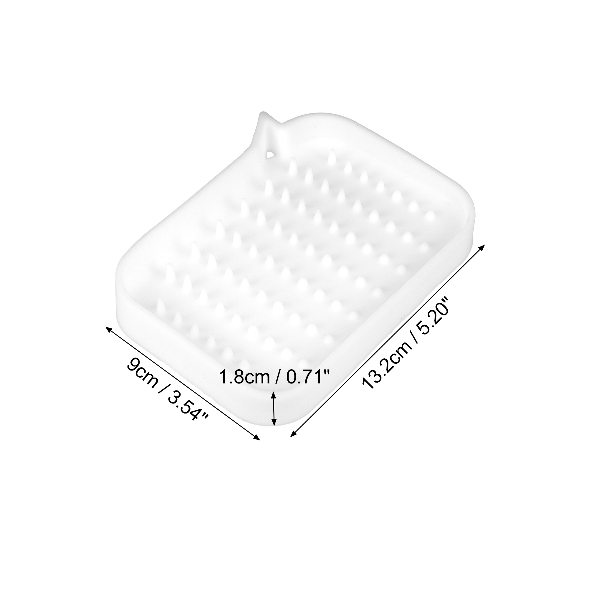 Unique Bargains Soap Dish Soap Cleaning Storage Home Bathroom Kitchen Silicone White 2 Pcs