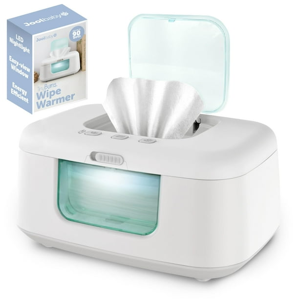 Jool Baby TinyBums Calentador y dispensador de toallitas para bebé con luz LED cambiante y interruptor de encendido/apagado (Aqua)
