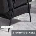 thumbnail image 6 of HOMCOM Accent Chair with Ottoman, Reclining Comfy Chair with Adjustable Backrest, Steel Frame and Pillow for Living Room, Bedroom, Black, 6 of 9