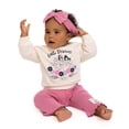 thumbnail image 6 of Disney Princess Baby Girls Crewneck Sweatshirt, Leggings and Headband Set, 3-Piece, Sizes 0/3M-24M, 6 of 8
