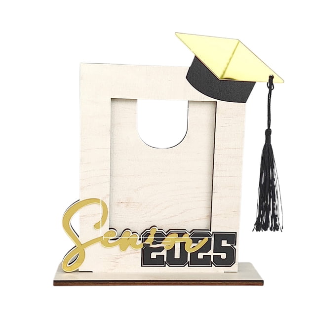Class of 2025 Graduation Wooden Photo Frame, 6.7*7.9'' Desktop Ornament with Tassel Holder, Perfect for Graduation Season Decorations and Keepsakes (Vertical Version)