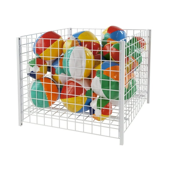 Econoco Grid Dump Bin with Levelers, Square, 36", White