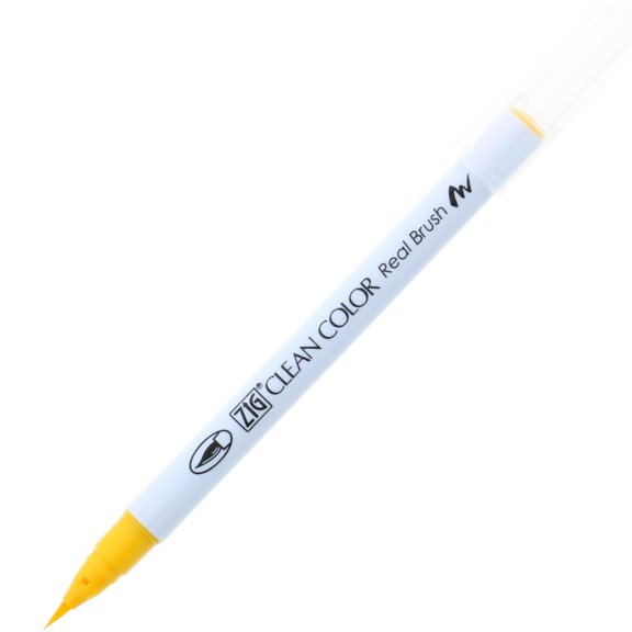 Kuretake Zig Clean Color Real Brush Marker, Yellow