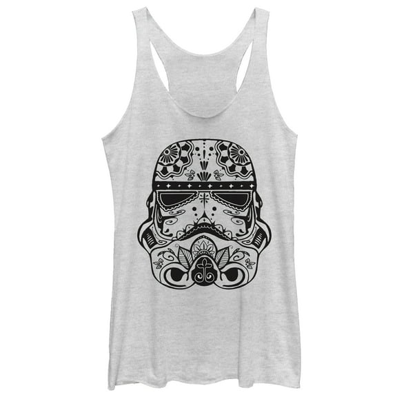 Women's Star Wars Ornate Stormtrooper Racerback Tank Top White Heather Small
