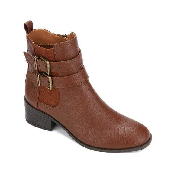 Kenneth Cole Reaction Womens Salt Biker Faux Leather Block Heel Ankle Boots